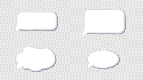 Set of speech bubbles for text, chatting boxes pop up Alpha Channel Vidéo 146017764