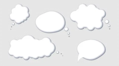 Set of speech bubbles for text, chatting boxes pop up Alpha Channel Stock Footage 146017826