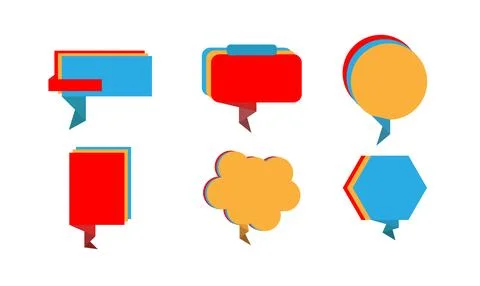 Set of speech bubbles. Vector illustration in flat style イラスト素材