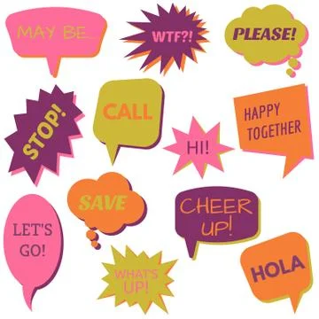 Set of speech bubbles on a white background Stock Illustration