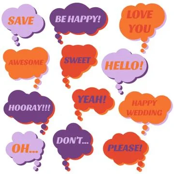 Set of speech bubbles on a white background Stock Illustration