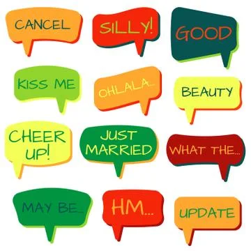 Set of speech bubbles on a white background Illustrazione stock
