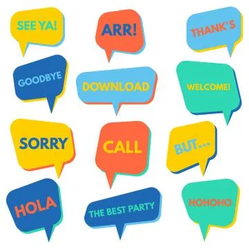 Set of speech bubbles on a white background Stock Illustration