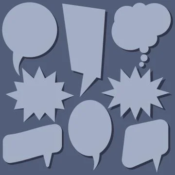 Set of speech bubbles without phrases on brown background Stock Illustration
