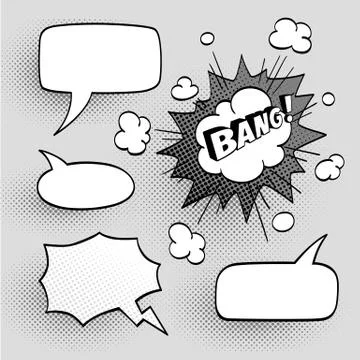 Set of speech comic bubbles. Stock Illustration