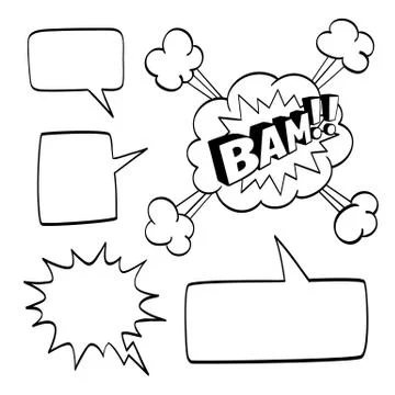 Set of speech comic bubbles 스톡 일러스트