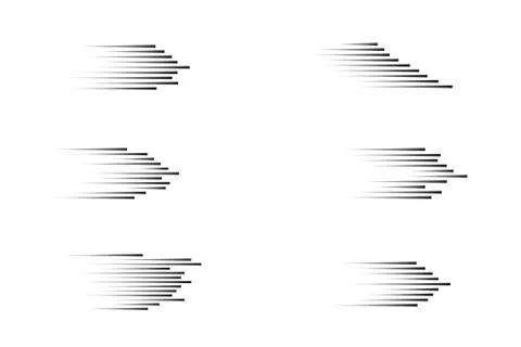 Set speed lines isolated set. Motion effect for your design. Black lines on Stock Illustration