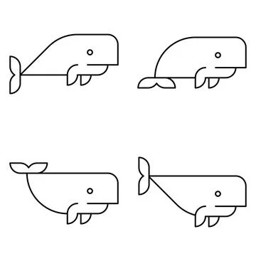 Set of Sperm Whale logo Stock Illustration