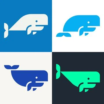 Set of Sperm Whale logo Stock Illustration