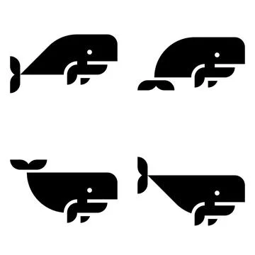 Set of Sperm Whale logo イラスト素材