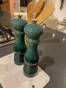 Set of spice grinders 스톡 사진