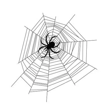 Set of spider web of different shapes with black spiders isolated 스톡 일러스트