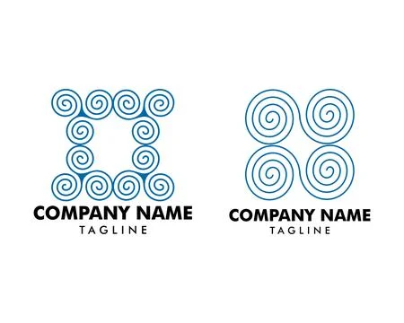Set of Spiral Logo Template Vector Illustration Stock Illustration