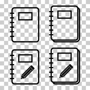 Set of Spiral notebook icon, paper blank page symbol, note web vector illustr Stock Illustration