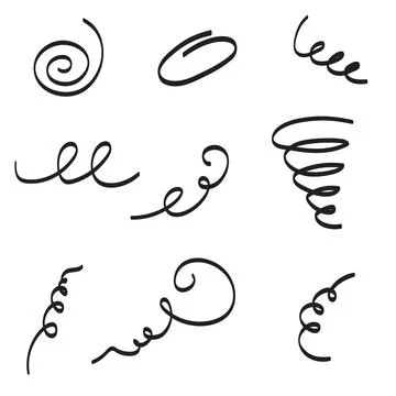 Set of spirals vector illustration hand drawn Stock Illustration