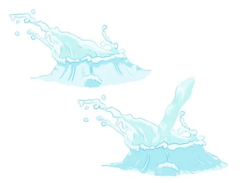 Set splash and flow - droup water Stock Illustration