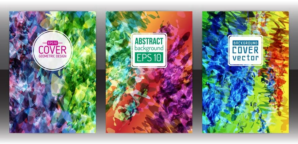 Set of splash paint layout templates for flyer. Stock Illustration