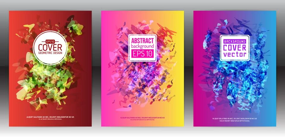 Set of splash paint layout templates for flyer. Stock Illustration