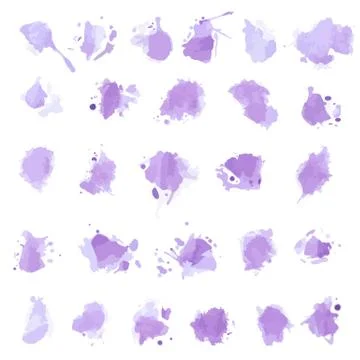 Set of splash wter color brushes Stock Illustration