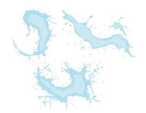 Set of splashes of water or oil with splashes Stock Illustration