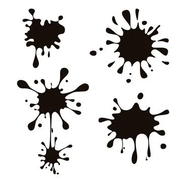 Set of splatters paint drop Illustrazione stock