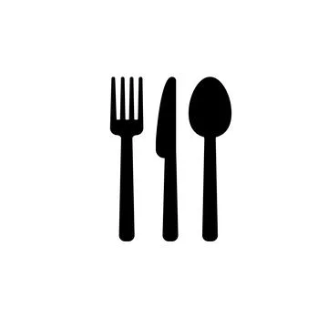 Set of spoon, knife and fork. Cutlery glyph icon.Vector illustration isolated Stock Illustration
