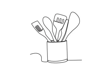 A set of spoons in the kitchen Stock Illustration