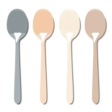 Set of spoons on a white background. Vector illustration 스톡 일러스트