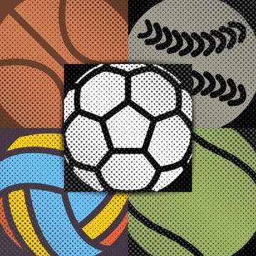 Set sport background, vector illustration. Stock Illustration