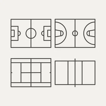 Set of sport field. Vector icon template Stock Illustration