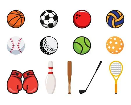 Set of sport tools element flat illustration 库存插图