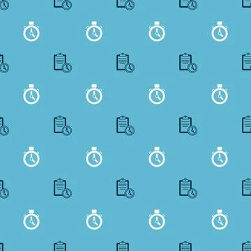 Set Sport training program and Stopwatch on seamless pattern. Vector イラスト素材