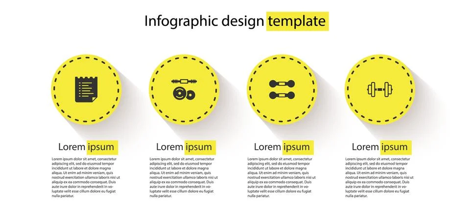 Set Sport training program, Barbell, Dumbbell and . Business infographic Stockillustratie