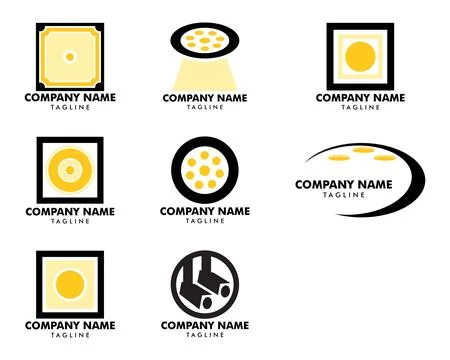 Set of Spotlight icon vector logo illustration Stock Illustration