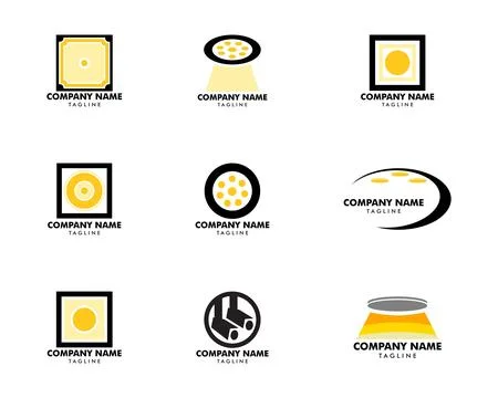Set of Spotlight icon vector logo illustration Stock Illustration