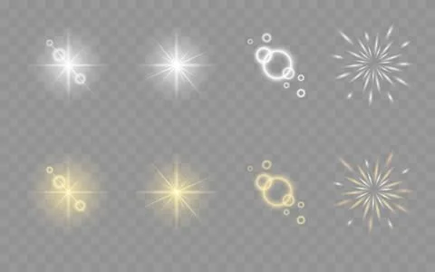 Set of the spotlight, starlight, explosion, spark Stock Illustration