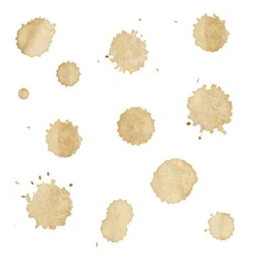 Set of spots from coffee Stock Illustration
