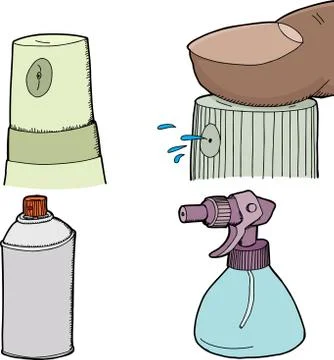 Set of spray bottles Stock Illustration