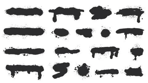 Set of spray stains of different shapes and variations 스톡 일러스트