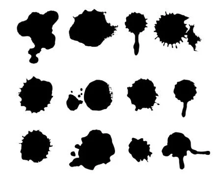Set sprays, splashes. Set of grunge blots. Grunge brushes. Design elements. Hand Stockillustratie
