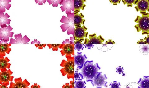 Set of Spring background for the design flowers. Vector Stock Illustration