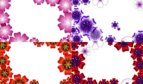Set of Spring background for the design flowers. Vector Stock Illustration
