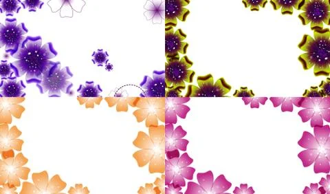 Set of Spring background for the design flowers. Vector Stock Illustration