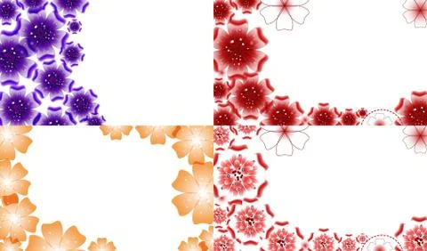 Set of Spring background for the design flowers. Vector Stock Illustration