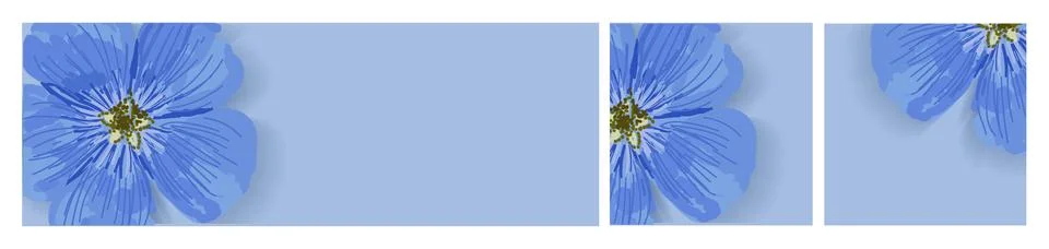 Set of spring backgrounds with flowers. Blue flowers. Forget-me-nots. Templat Stock Illustration
