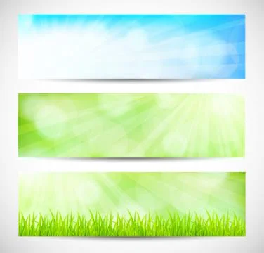 Set of spring banners Stock Illustration