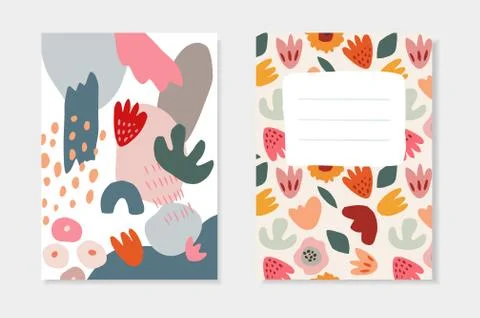 Set of spring, Easter artistic greeting cards, invitations. Tulip, daisy flowers イラスト素材