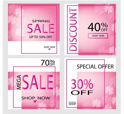 Set of SPRING sale 스톡 일러스트