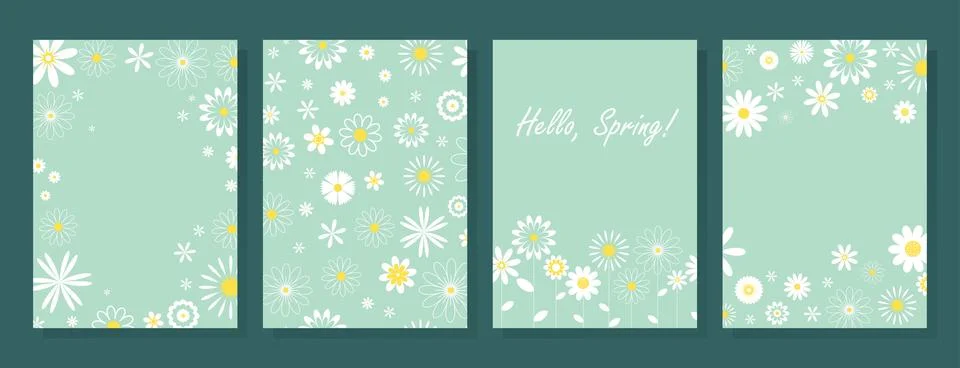 Set of spring themed cards Stock Illustration