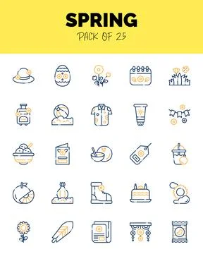 Set of Spring Two Color icons for logo &amp; web. Vector illustration Stock Illustration